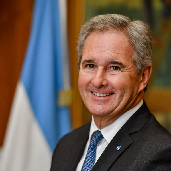 Retrato oficial de Pablo Quirno difundido por Cancillería en 2025. Fotografía de archivo del canciller argentino.
