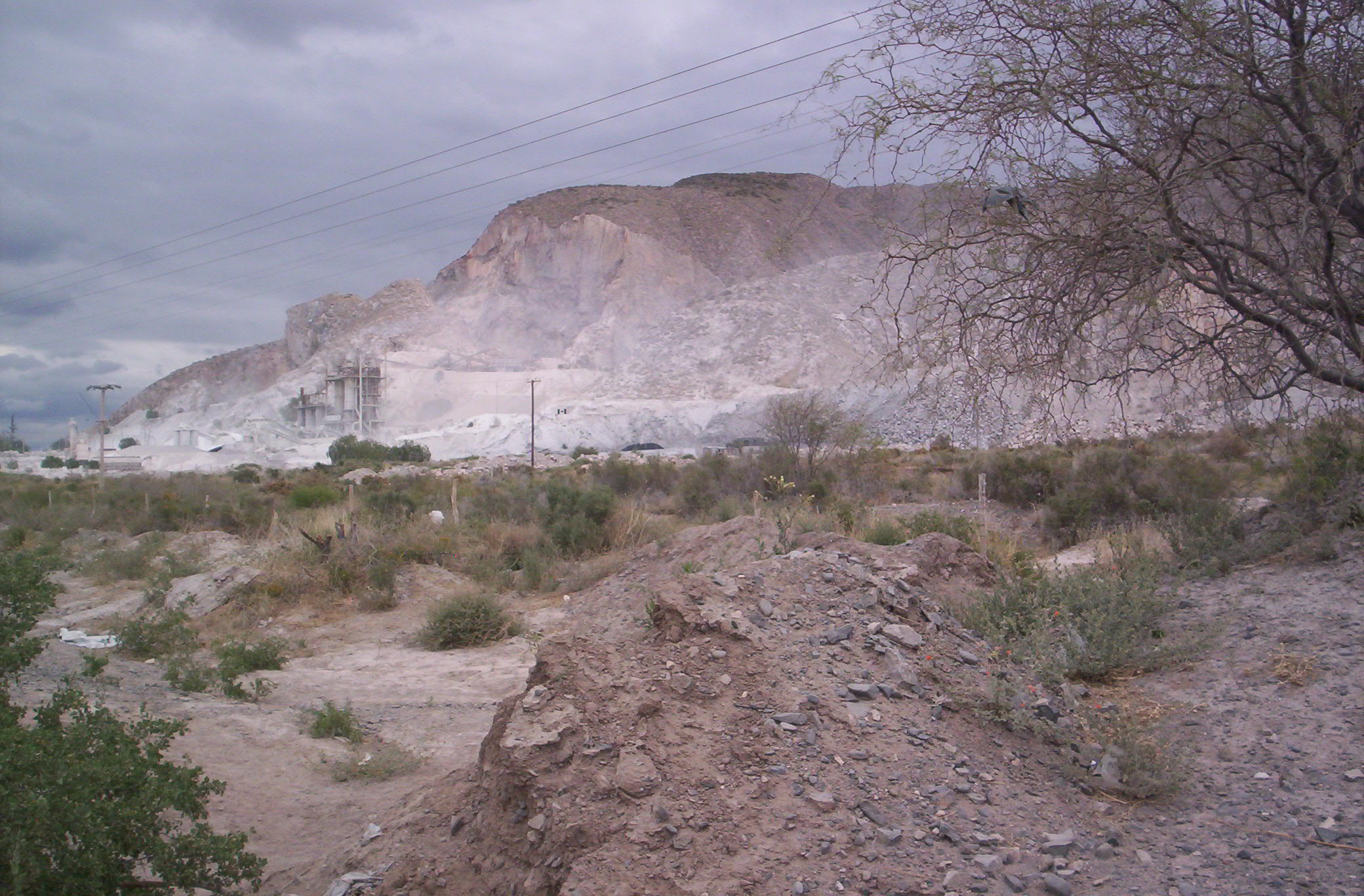 Explotación de calizas en Los Berros, San Juan. Foto de archivo de 2005 ilustrativa de la industria calera; no corresponde a la planta La Laja ni a la visita sueca.