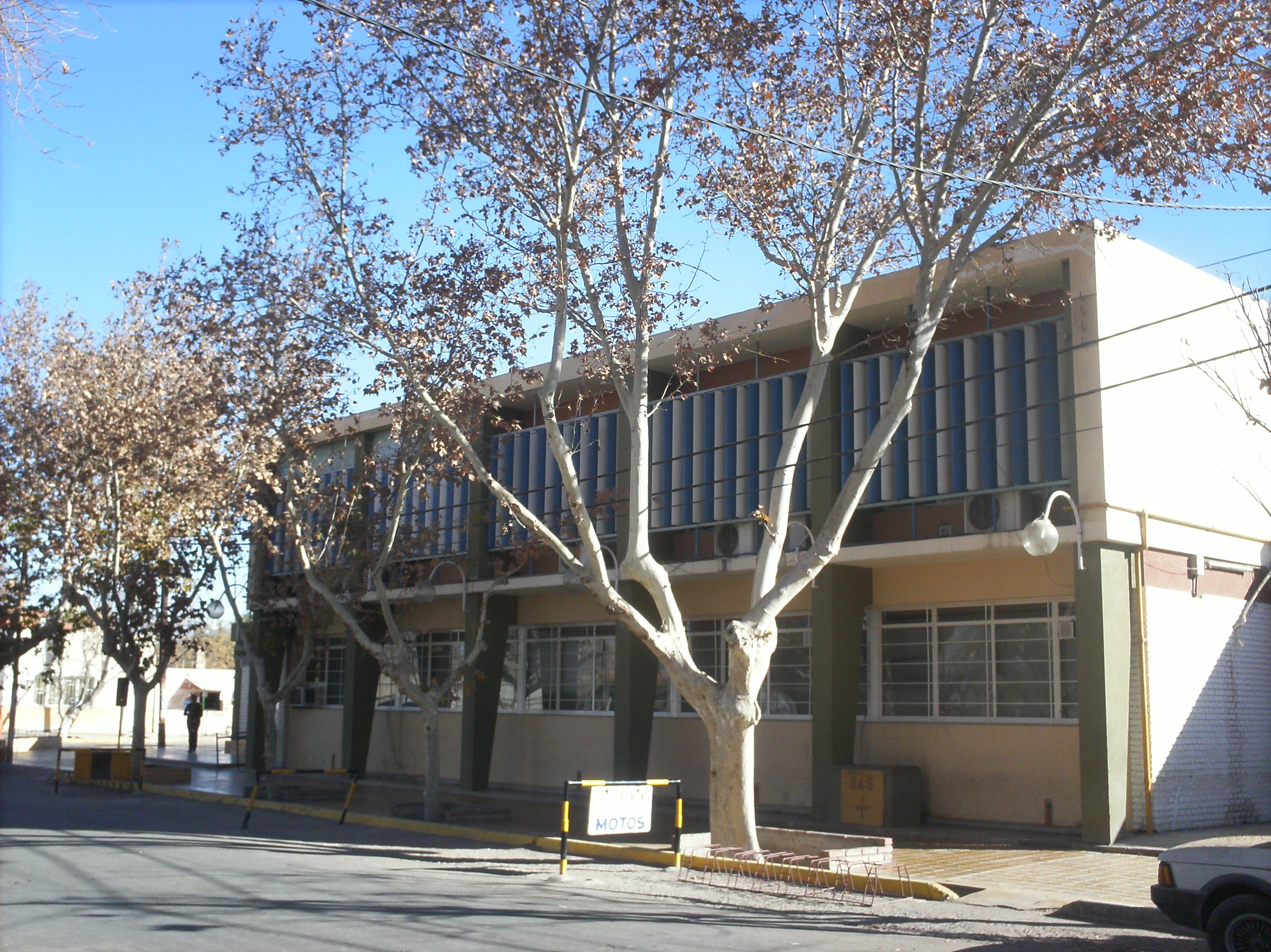 Edificio de la Municipalidad de Chimbas en una fotografía de archivo de 2011; no corresponde a la inauguración ni al Loteo Nazareno.