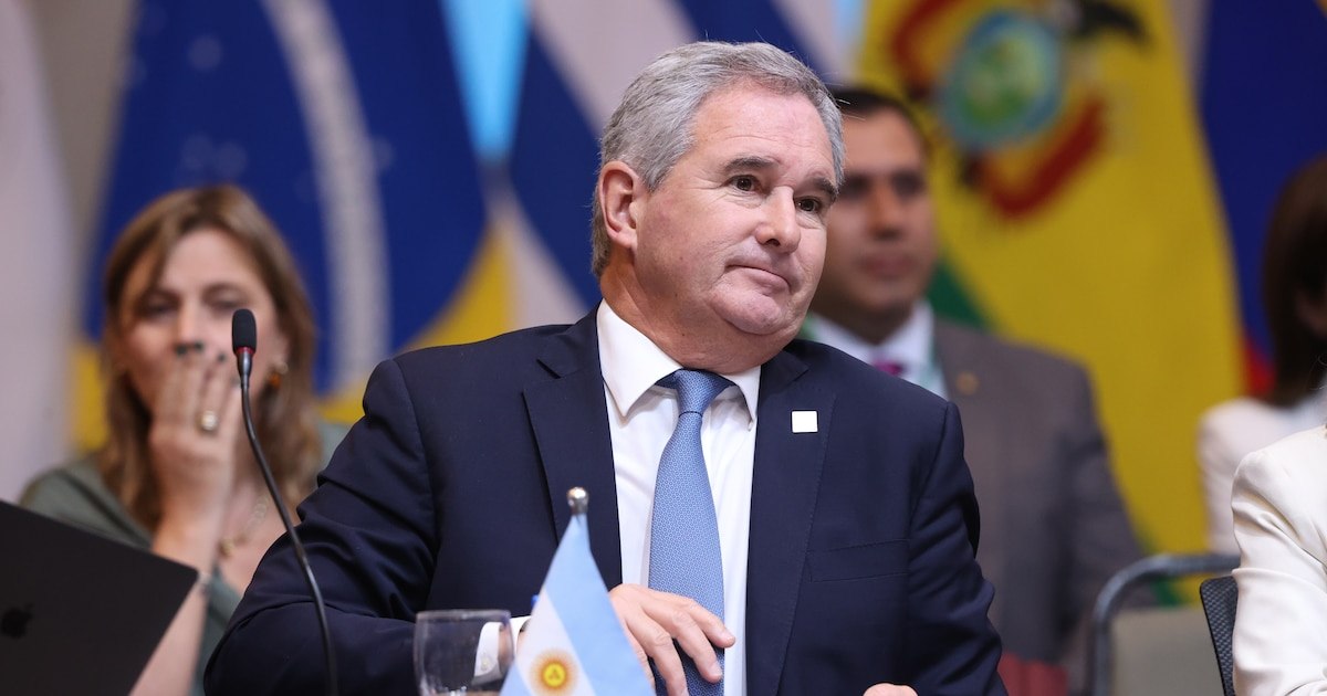 El canciller Pablo Quirno durante una intervención pública.