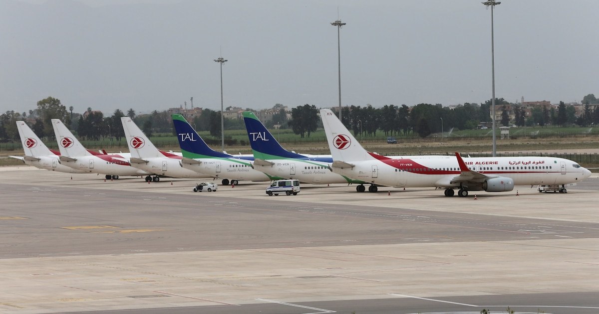 Aeronaves estacionadas en un aeropuerto argelino.