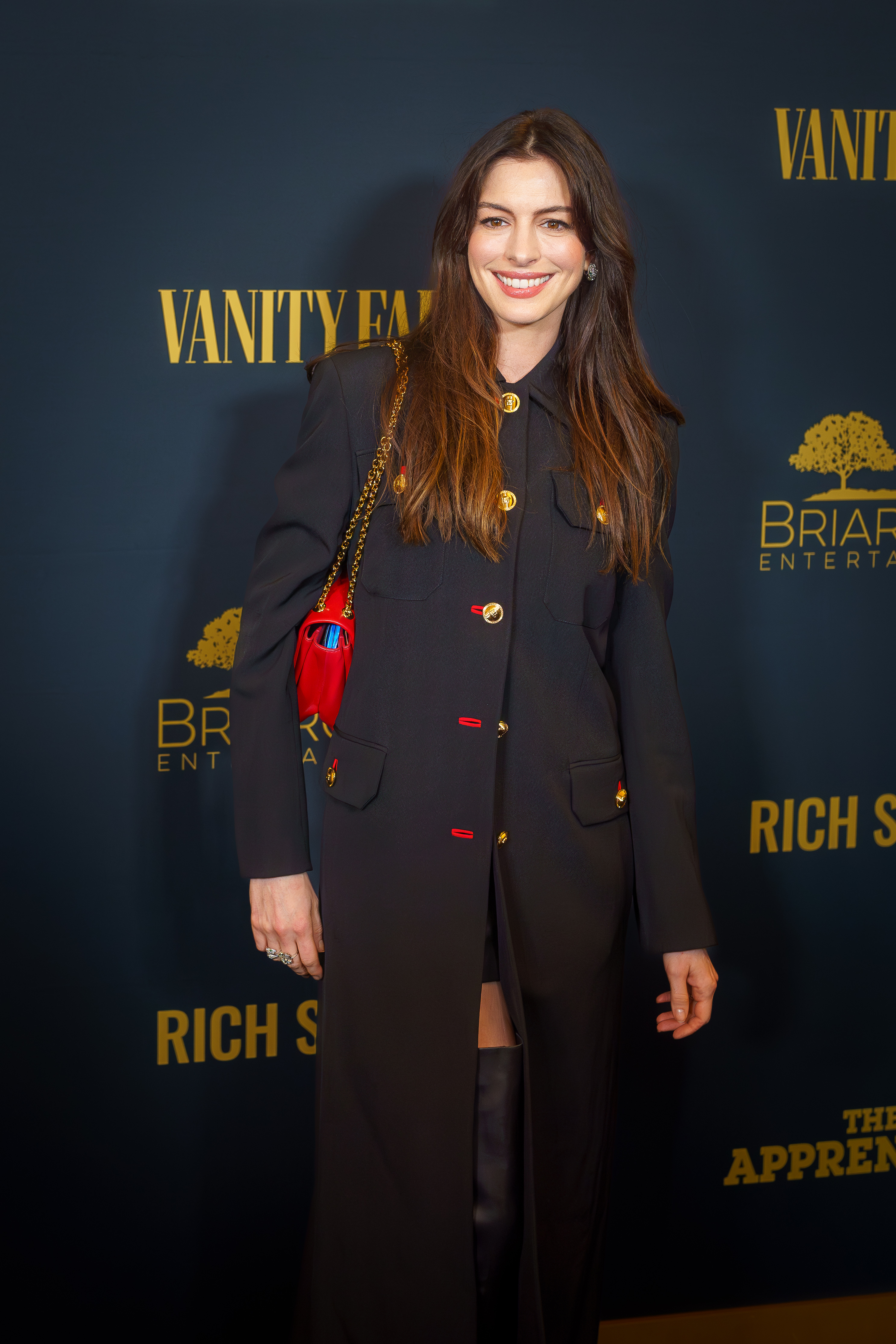 Anne Hathaway en la presentación de The Apprentice en Nueva York. Foto de archivo del 8 de octubre de 2024; no corresponde al estreno de Verity.
