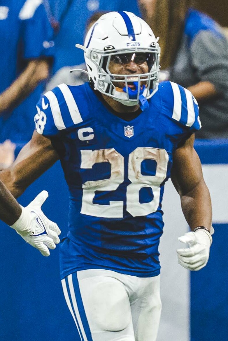 Jonathan Taylor con el uniforme de Indianapolis Colts en un partido de octubre de 2022. Fotografía de archivo.