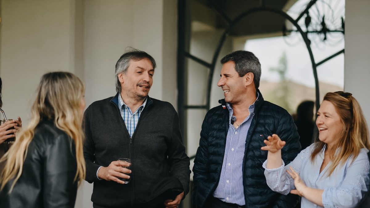 Máximo Kirchner y Sergio Uñac participan de una actividad política en San Juan.