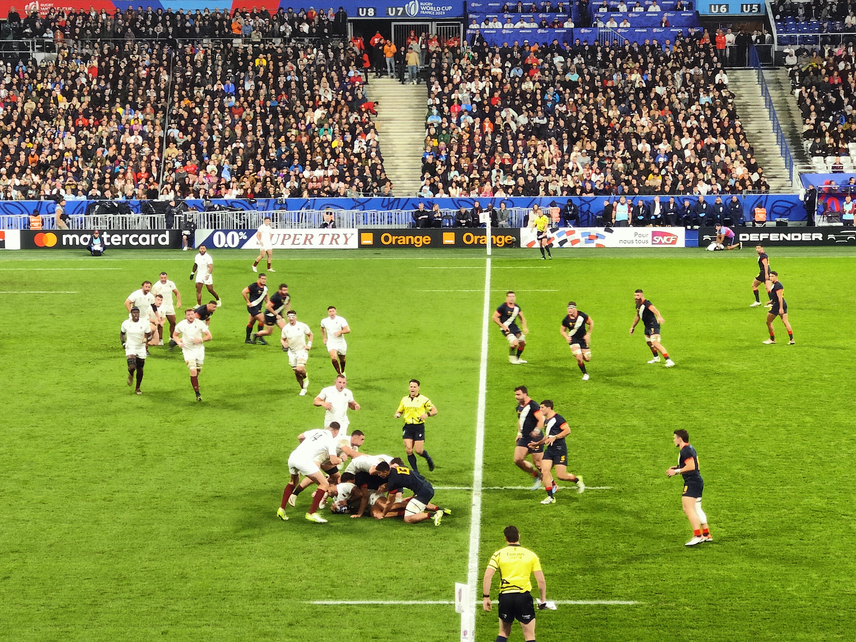 Archivo del 27 de octubre de 2023: Argentina e Inglaterra durante el partido por el bronce del Mundial de rugby en el Stade de France.