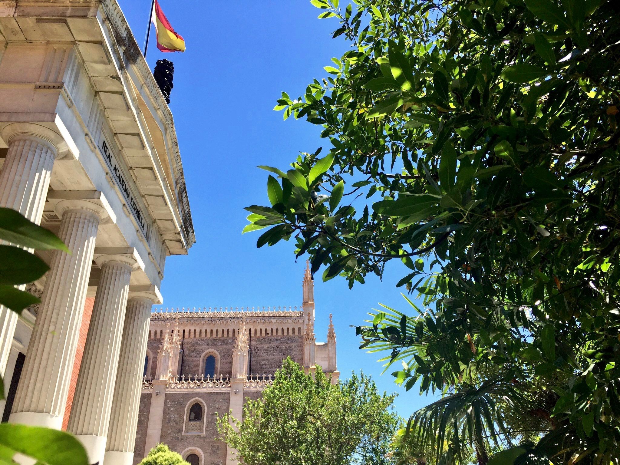 Fachada de la Real Academia Española en Madrid. Fotografía de archivo del 20 de junio de 2016; no corresponde a la firma en La Plata.