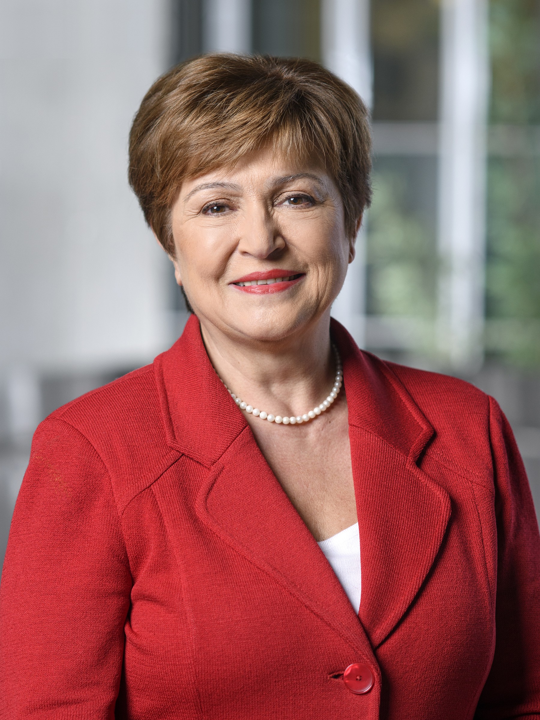 Retrato de Kristalina Georgieva realizado por Grant Ellis para el Banco Mundial en 2019. Fotografía de archivo; no corresponde a su intervención en Bangkok del 12 de octubre de 2026.