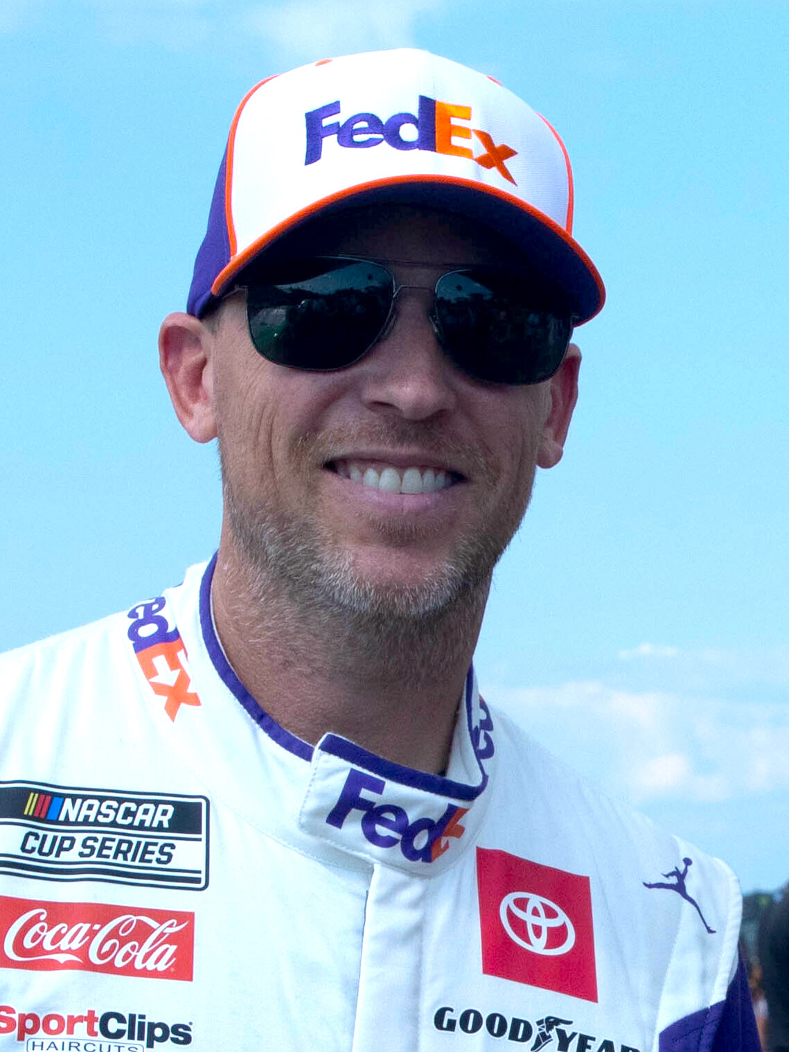 Retrato de Denny Hamlin en Watkins Glen, Nueva York, el 15 de septiembre de 2024. Fotografía de archivo; no corresponde a la clasificación de Las Vegas de octubre de 2026.