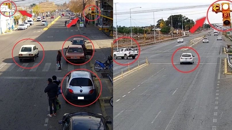 Capturas de cámaras de control de tránsito en Pocito
