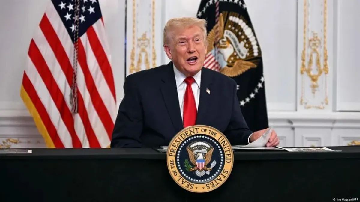 Presidente Donald Trump durante una declaración