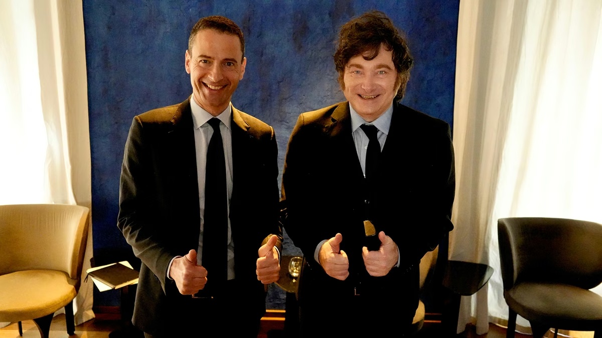 Javier Milei y Gary Nagle, CEO de Glencore, en la imagen difundida junto al anuncio sobre Agua Rica.