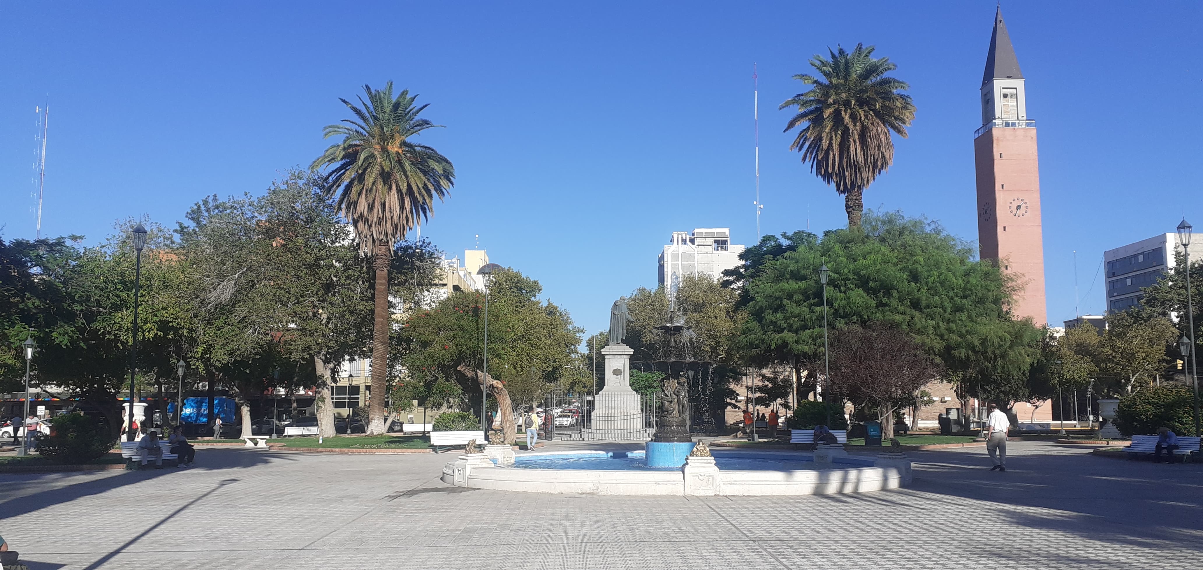 Plaza 25 de Mayo de la ciudad de San Juan, punto de concentración anunciado para la marcha. Fotografía del 6 de febrero de 2024.