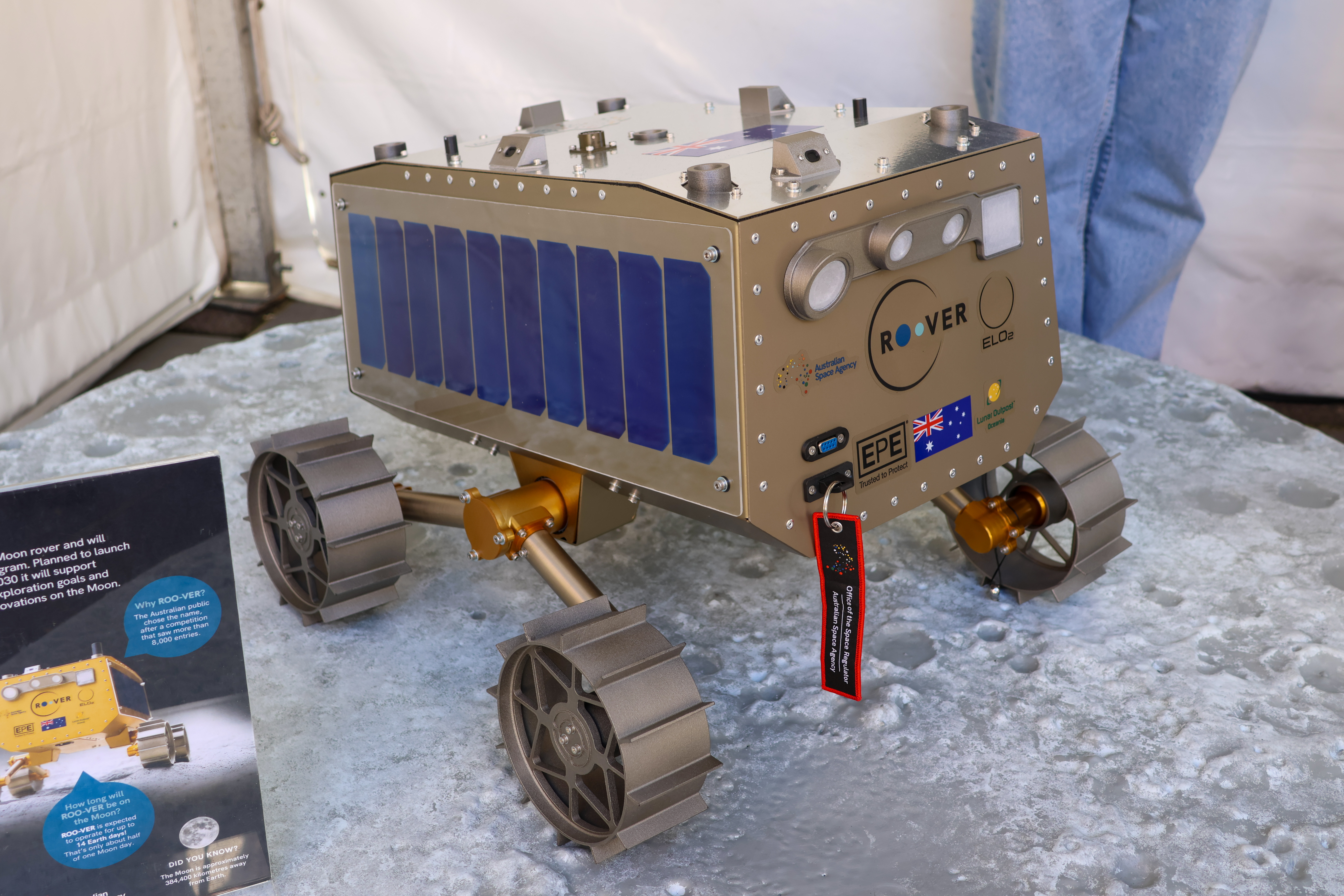 Modelo de Roo-ver expuesto en el Australian Space Discovery Centre el 19 de julio de 2026. Fotografía de archivo de una versión anterior; no corresponde a la presentación del nuevo modelo del 7 de octubre.