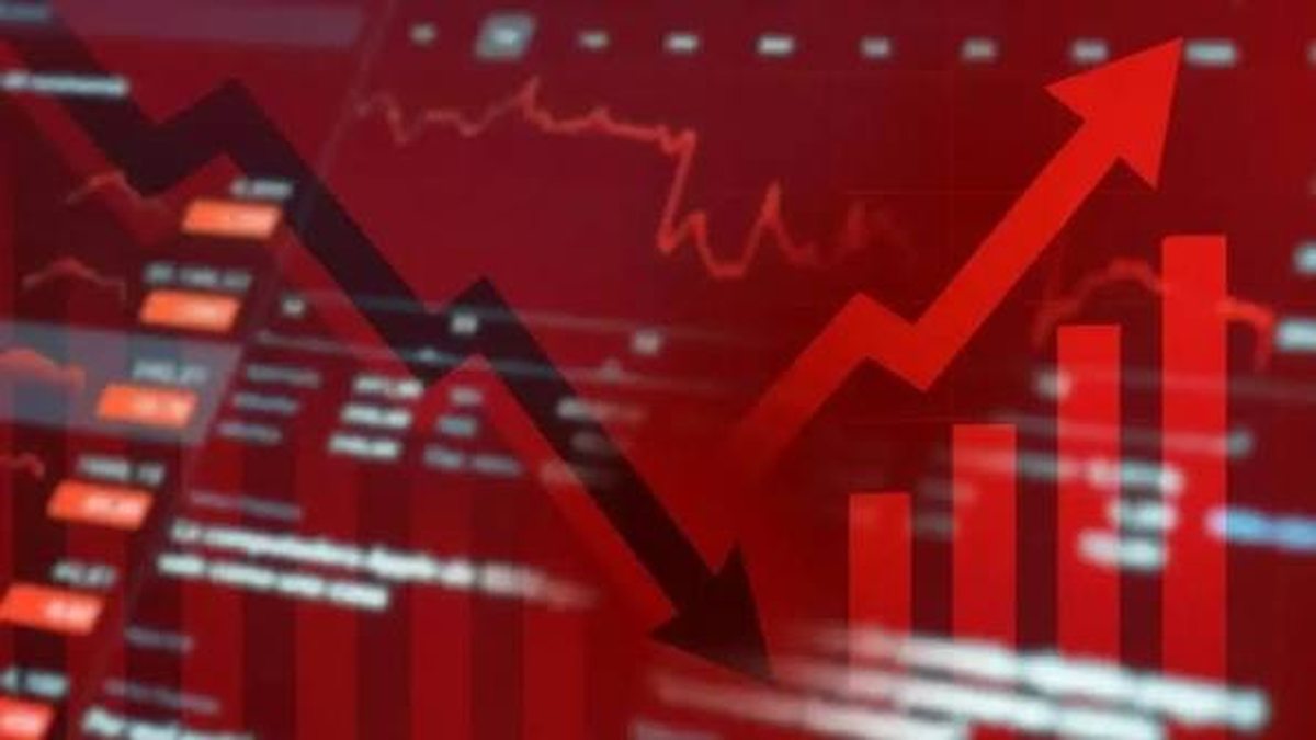 Gráfico ilustrativo de cotizaciones bursátiles en rojo publicado por Diario de Cuyo; no reproduce los valores exactos del cierre.