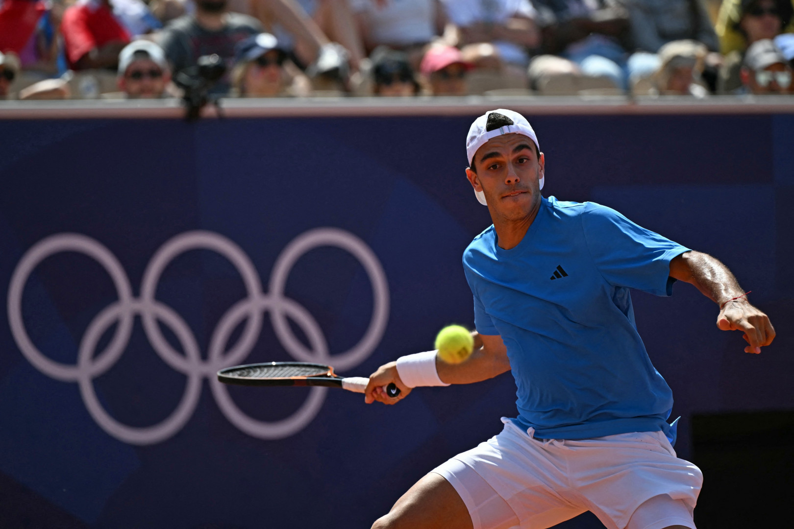 Francisco Cerúndolo juega contra Ugo Humbert en los Juegos Olímpicos de París, el 29 de julio de 2024. Foto de archivo; no corresponde a Bruselas 2026.