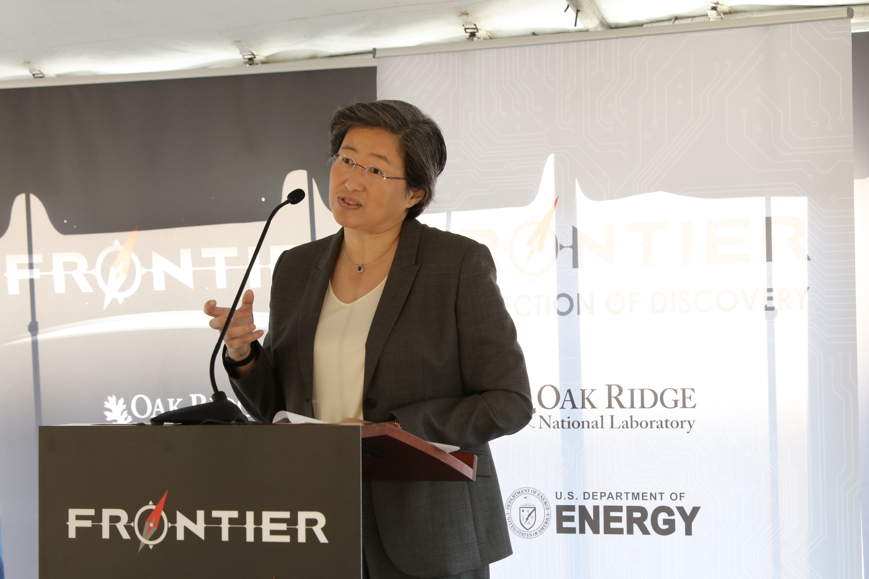 Lisa Su, directora ejecutiva de AMD, durante una intervención en Oak Ridge National Laboratory el 7 de mayo de 2019. Foto de archivo; no corresponde al anuncio de Helion.