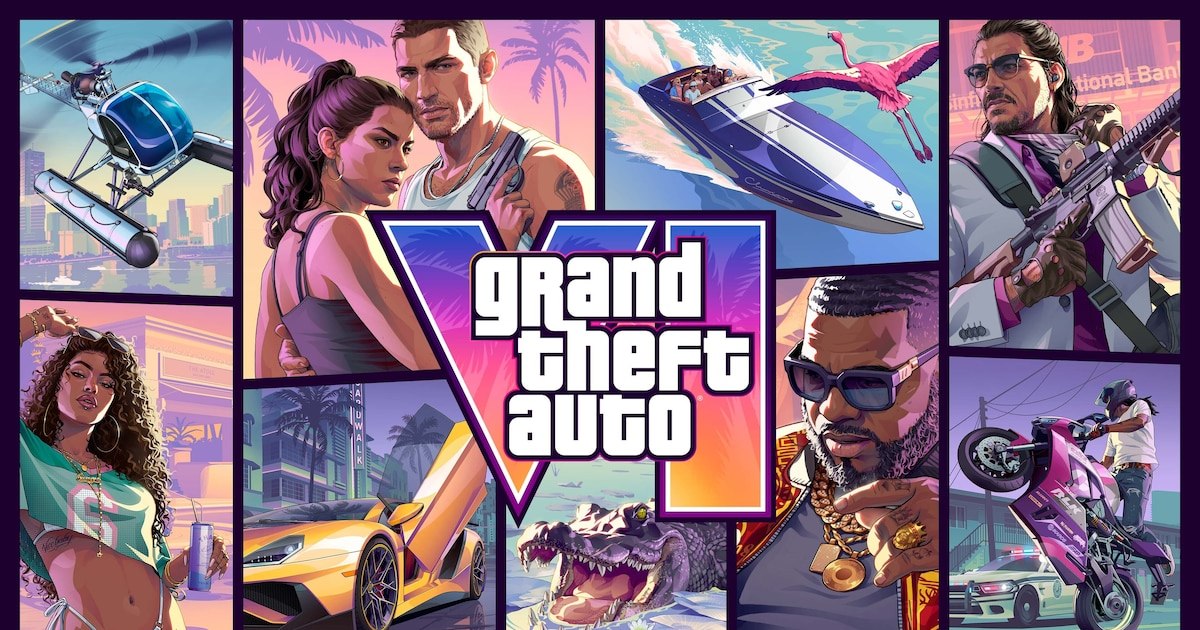 Arte promocional de Grand Theft Auto VI, utilizado para identificar el videojuego mencionado.