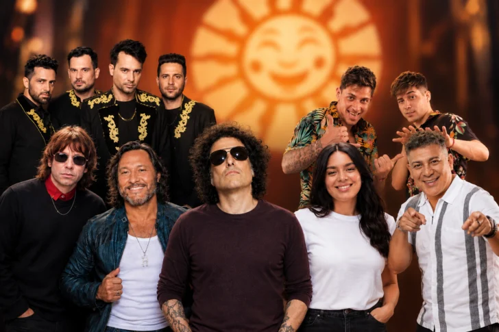 Composición de retratos de los artistas anunciados para la Fiesta Nacional del Sol 2026, difundida con la grilla del 24 de octubre. No registra una actuación conjunta.