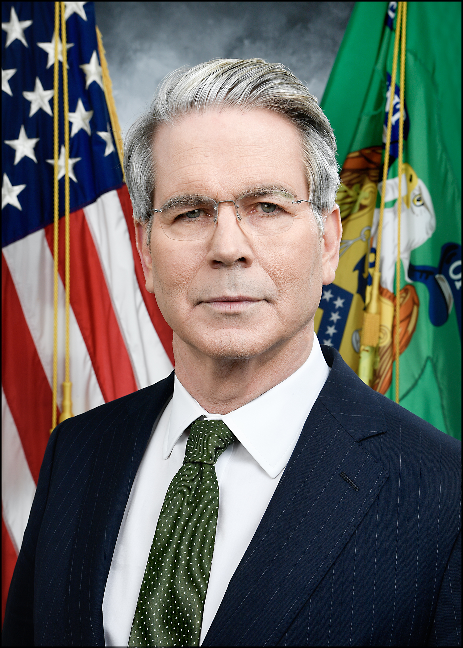 Retrato oficial de Scott Bessent, secretario del Tesoro de Estados Unidos. Fotografía de archivo.