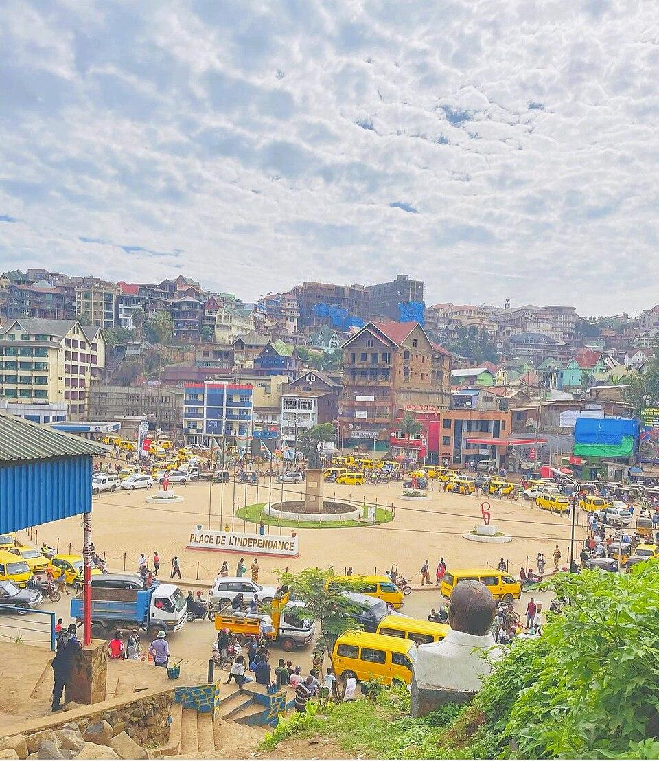 Vista de Bukavu, República Democrática del Congo, fotografía de archivo.