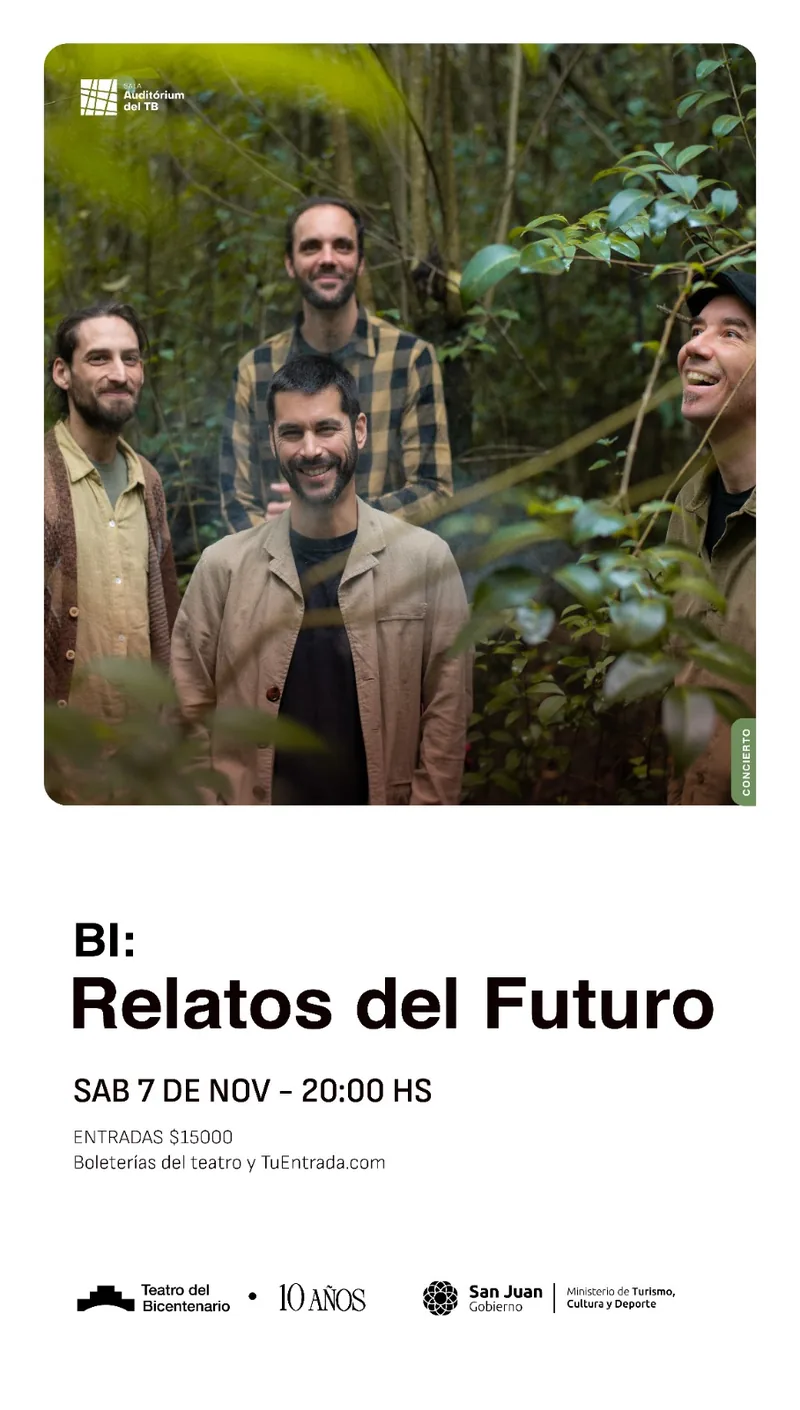 Afiche promocional de BI presenta su nuevo álbum en el Bicentenario, función del 2026-11-07.