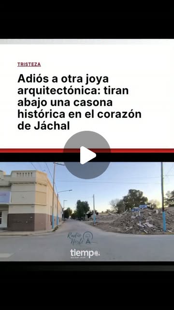 Vista previa de El derribo de una casona en Jáchal quedó registrado en video